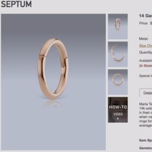 . {MARIA TASH} Rose gold 14 gauge 3/8" clicker - Picture 6 of 8