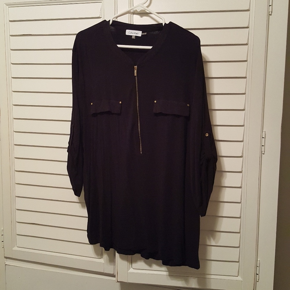 Calvin Klein black shirt with gold hardware