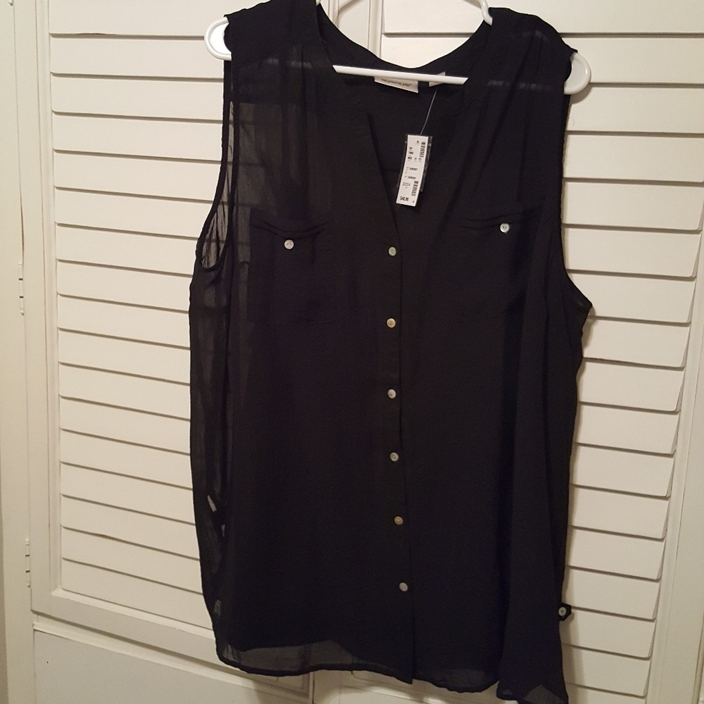 Avenue black sleeveless tunic w/ tank set