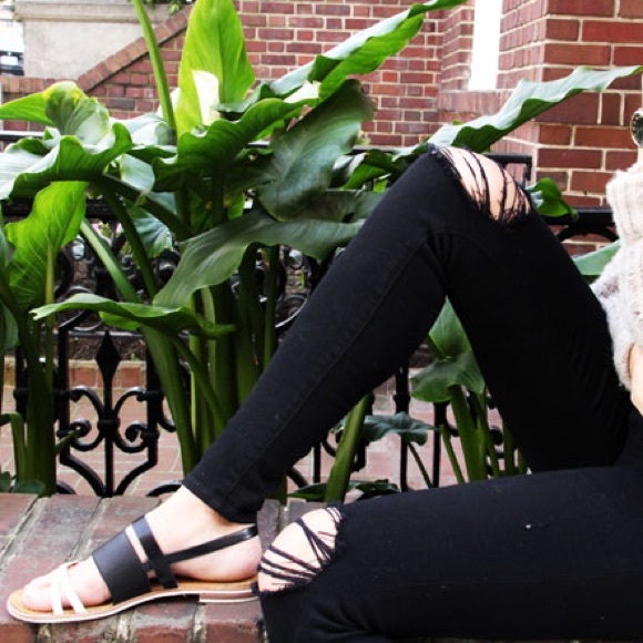 Two Tone Strappy Gladiator Slingback Sandal - Picture 7 of 7