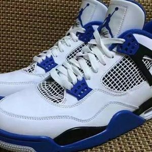 Jordan 4 retro blue,black,and white colorway