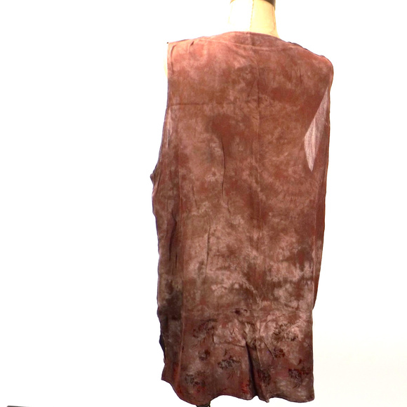 womens vintage vest long brocade patchwork sheer - Picture 3 of 5