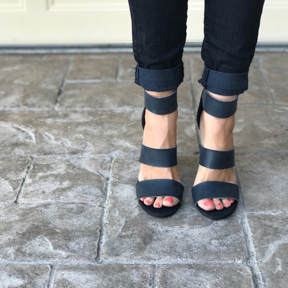 Mat Black Soft Distressed Three Strap Sandal - Picture 8 of 8