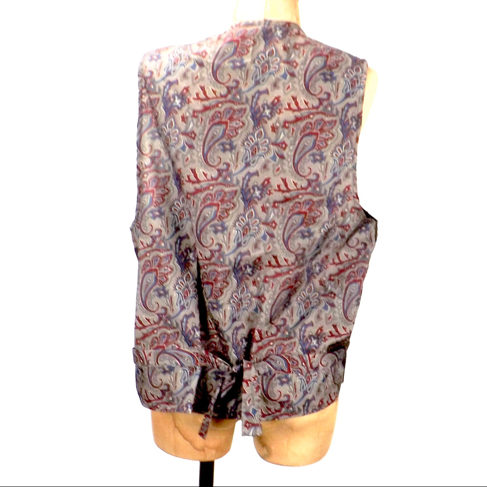 SOLD vintage vest lapel patchwork paisley open - Picture 3 of 7