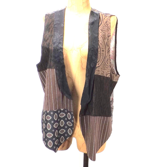 Judy Knapp California Jackets & Blazers - SOLD vintage vest lapel patchwork paisley open