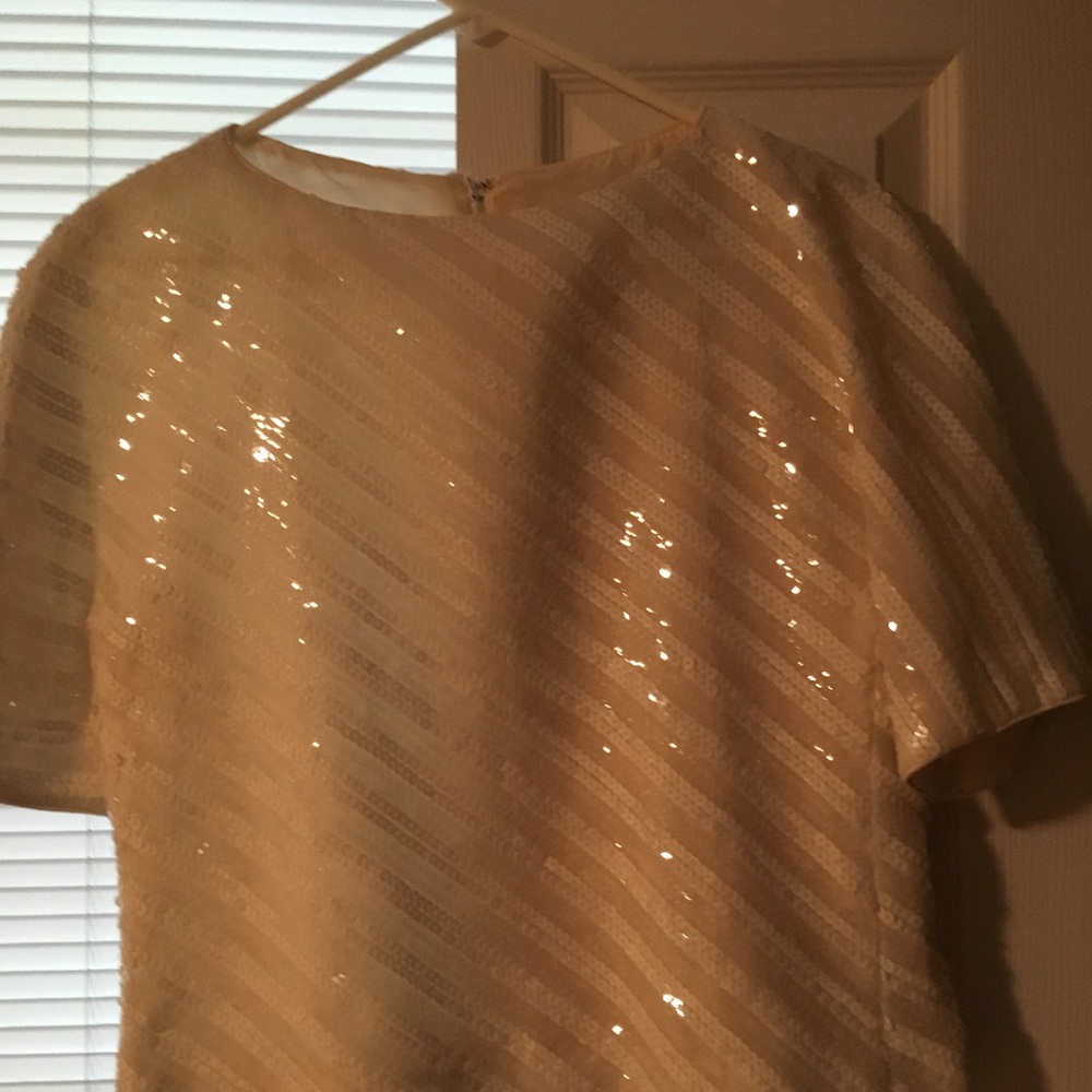 Off white all sequin top