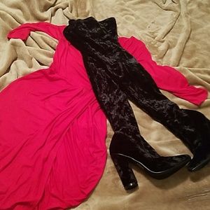 Designer Thigh high velvet boots