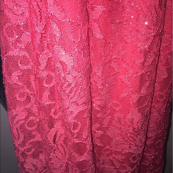 David's Bridal Coral Halter Neck Prom Dress - Picture 2 of 5