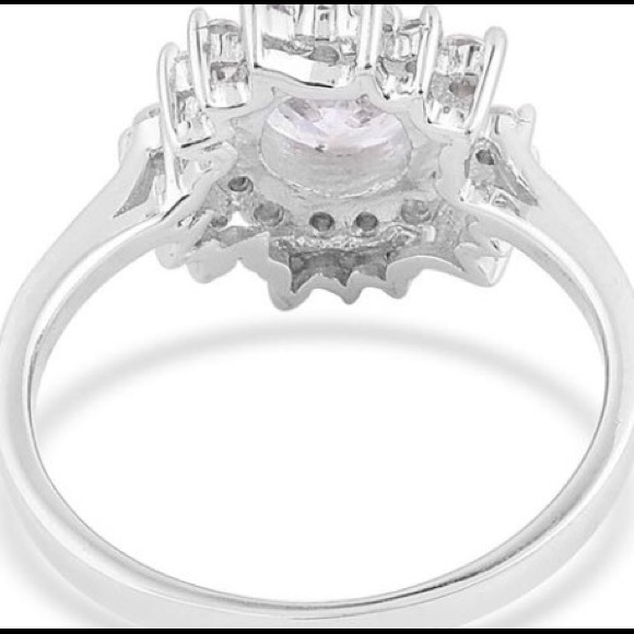 Sterling Silver Simulated Diamonds Ring Size 6 - Picture 3 of 3