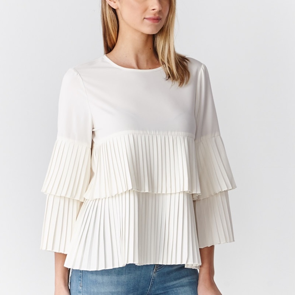 Elegant Double Layer Ivory Blousse