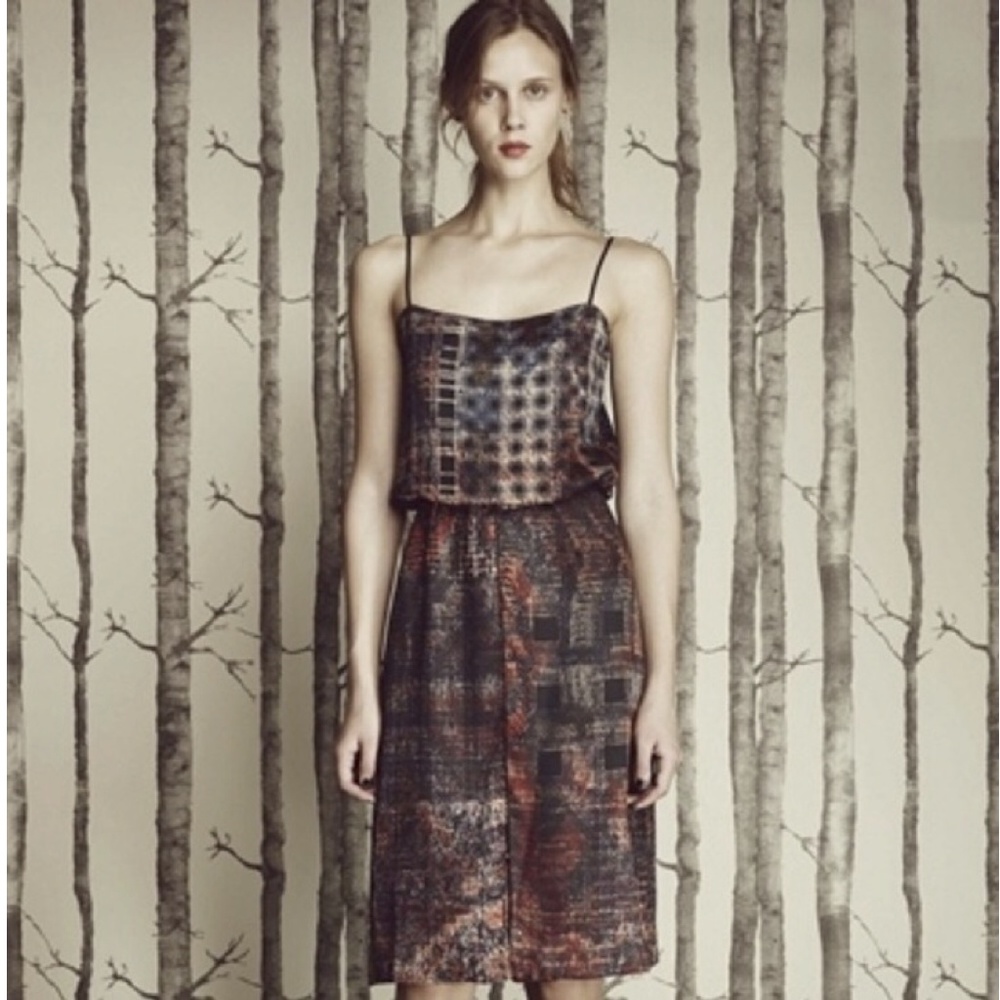 L'Agence Silk Pattern Dress
