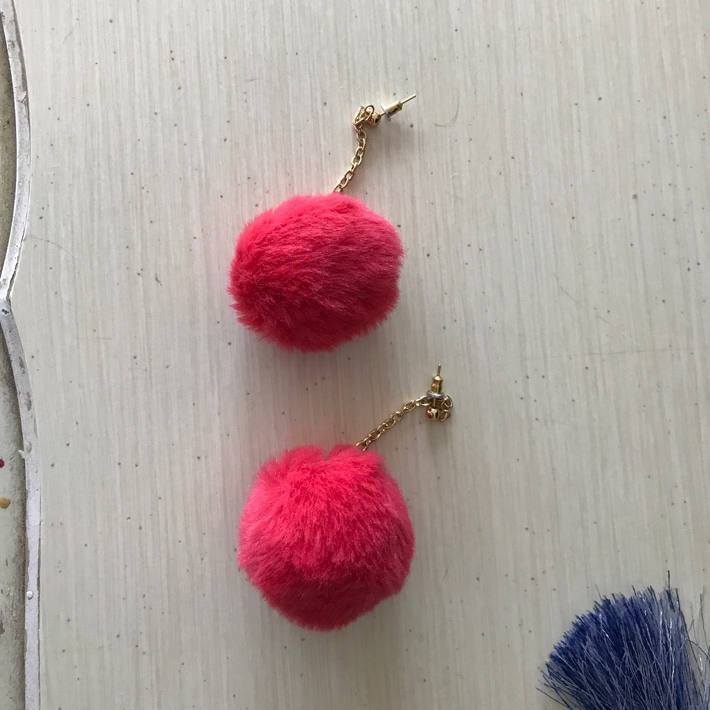 Pink Puff Earrings - Picture 3 of 3