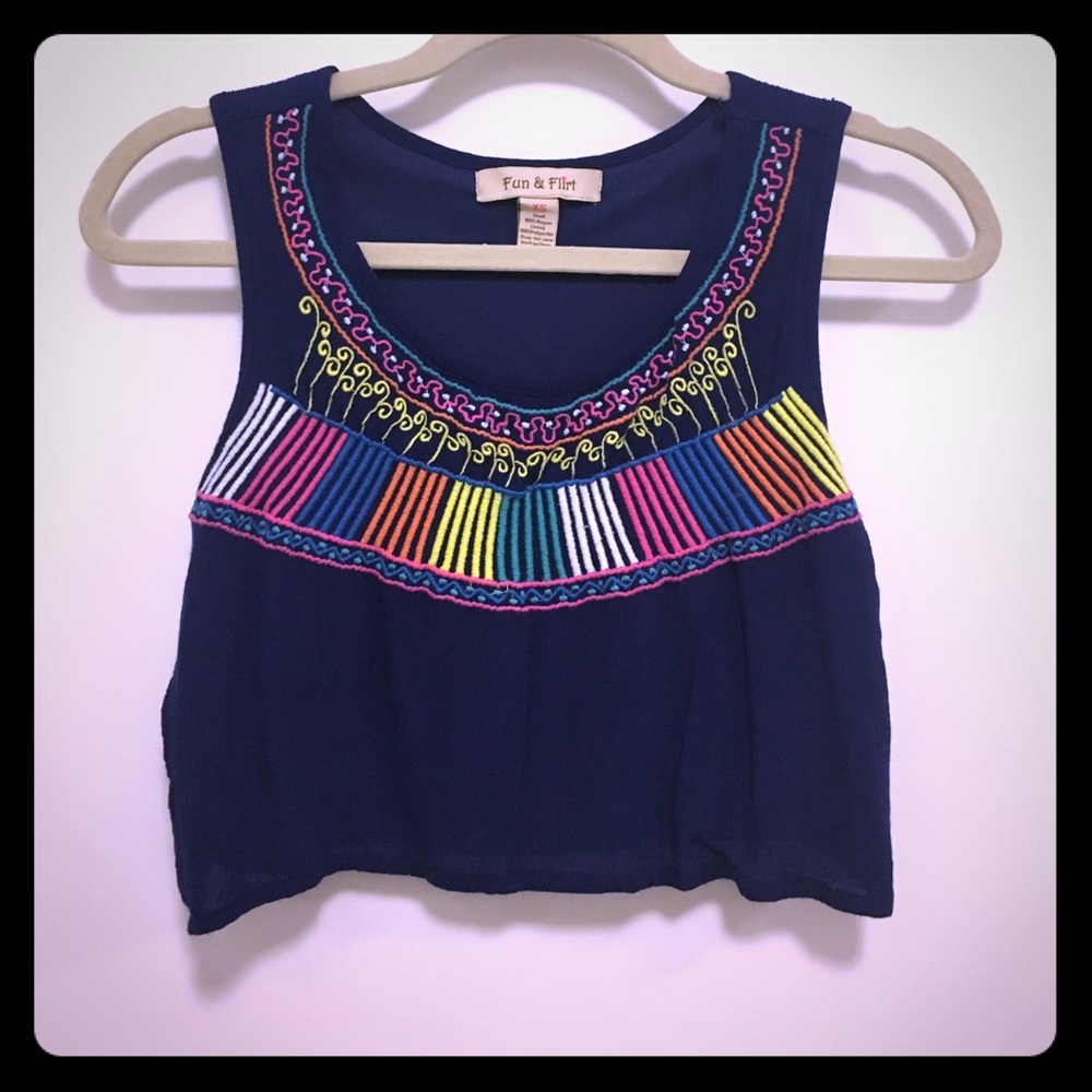 Colorful knit crop top