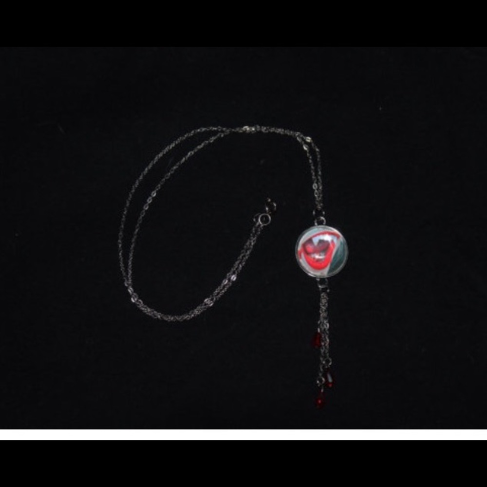 Halloween vampire necklace/crystals, handmade