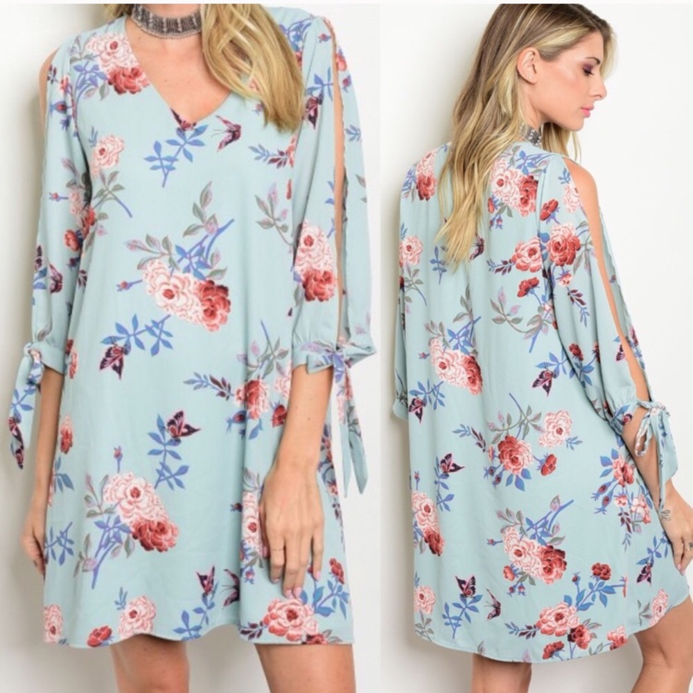 💐 Airy floral light blue dress 💐
