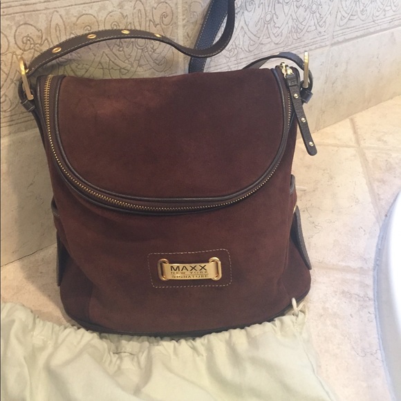 Maxx New York Handbags - Maxx chocolate brown suede crossbody