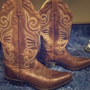Real leather cowboy boots