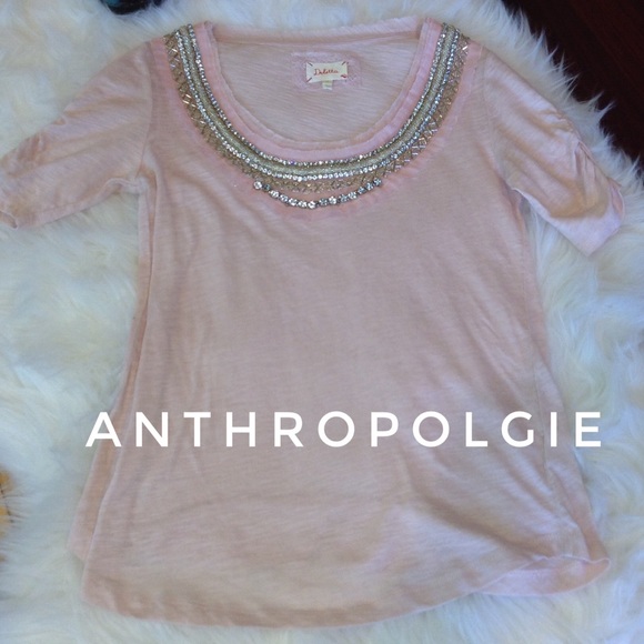Anthropologie Tops - Anthropologie NWOT Deletta "necklace" top blush ☀️