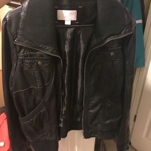 Xhilaration black Moto faux leather jacket size XL