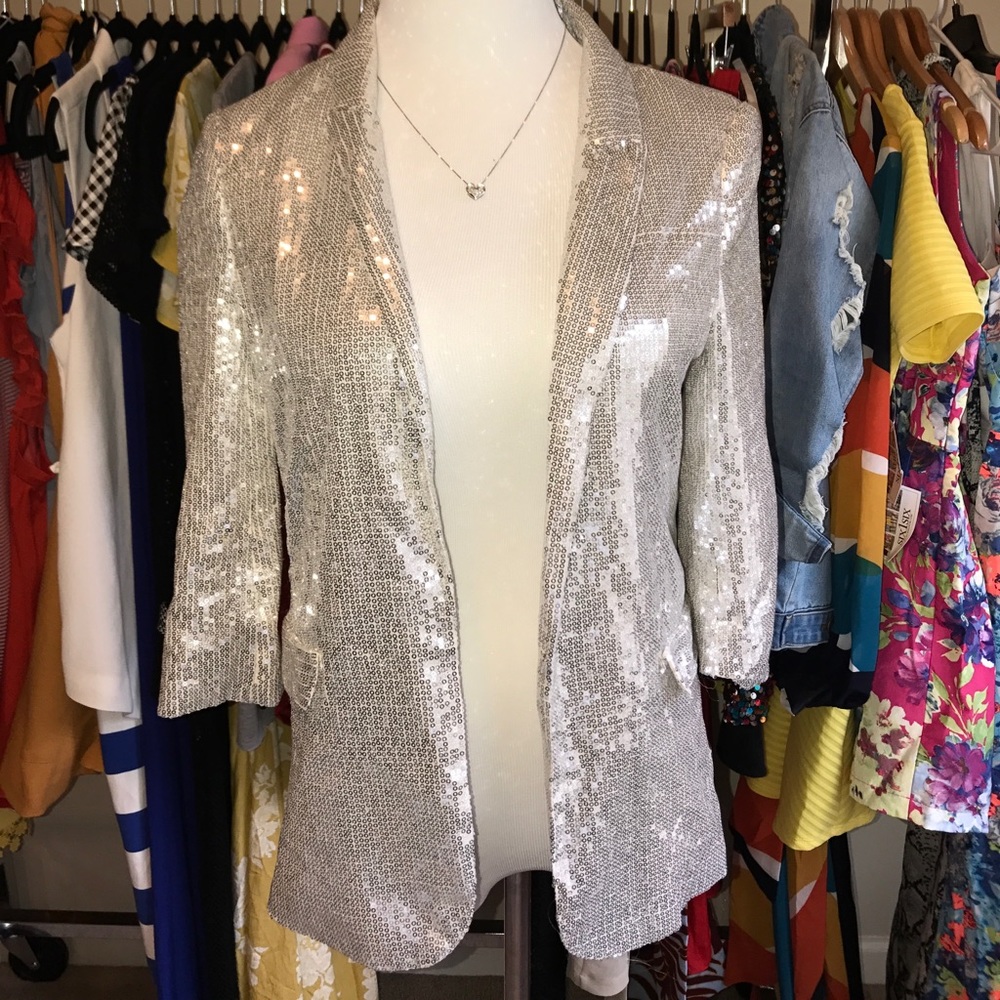 Silver Sequin Blazer