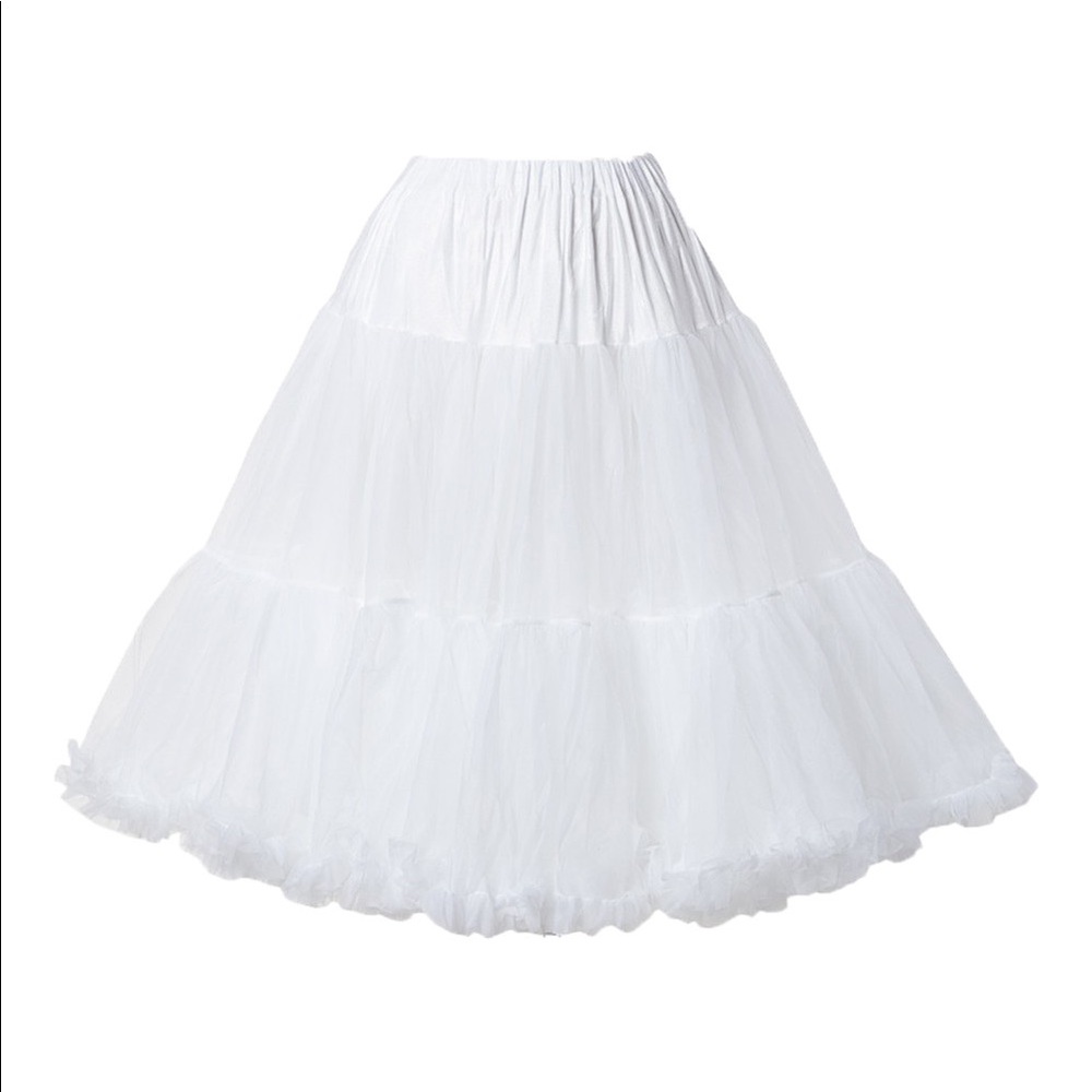 Malco Modes Samantha chiffon petticoat in white -S
