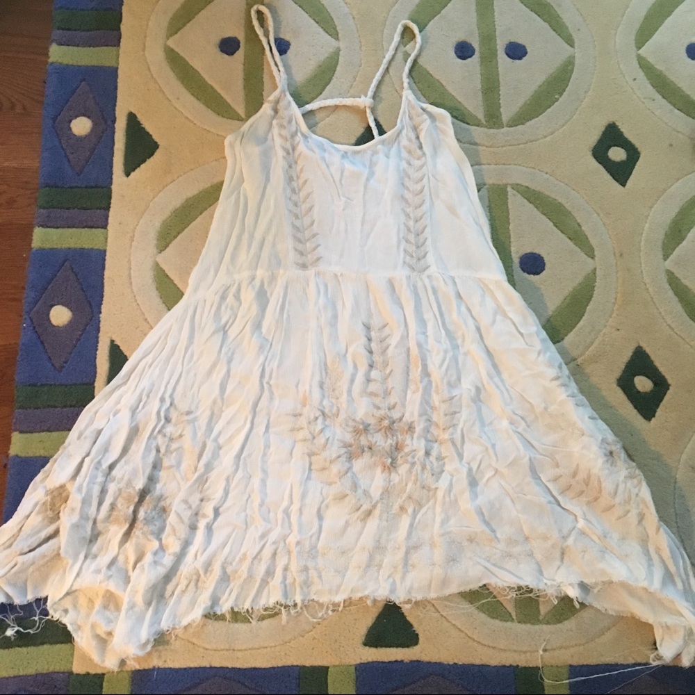 White embroidered free people dress
