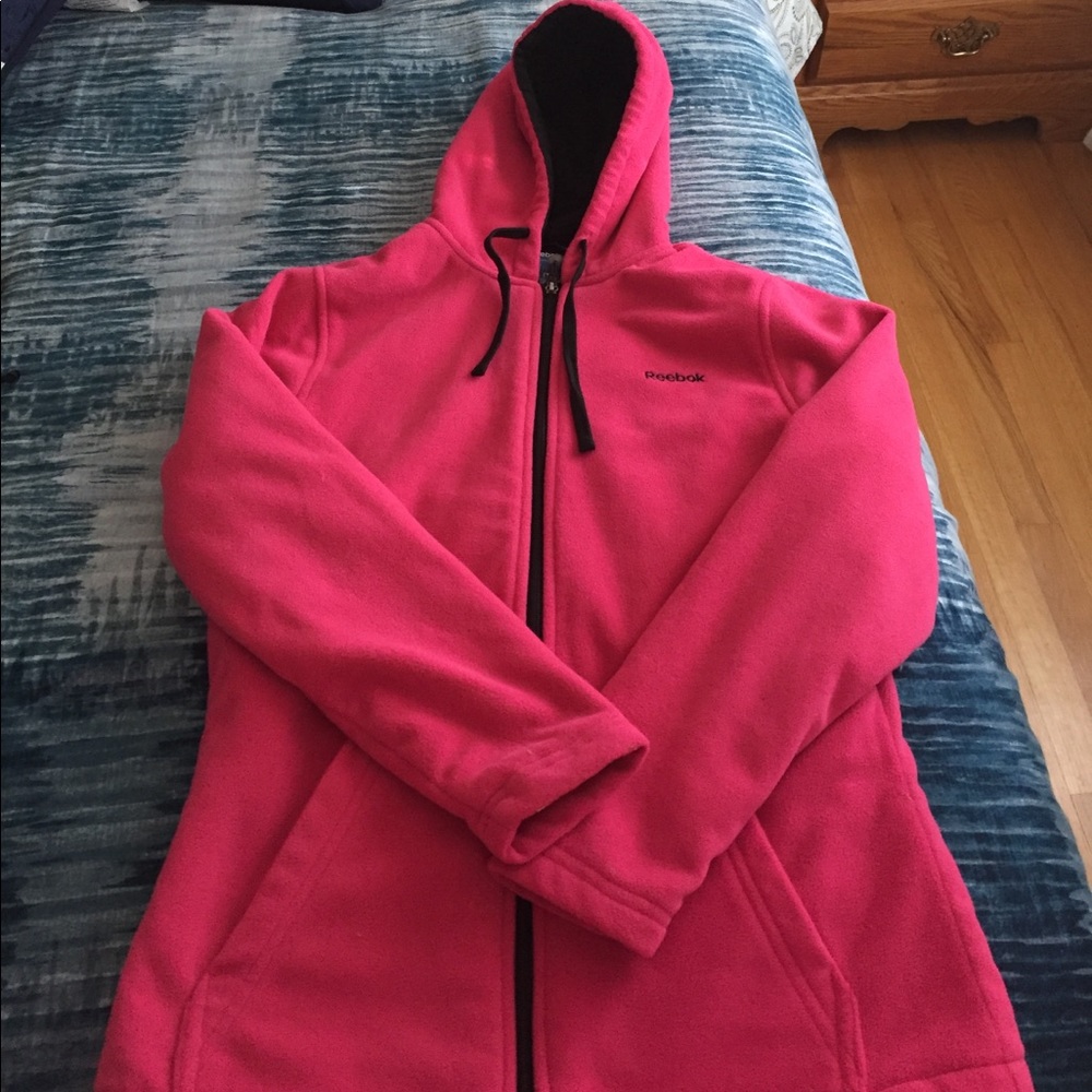 Pink fleece lined zip hoodie