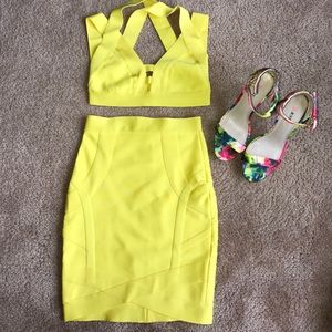 🔥 Yellow Bandage Two-Piece Set