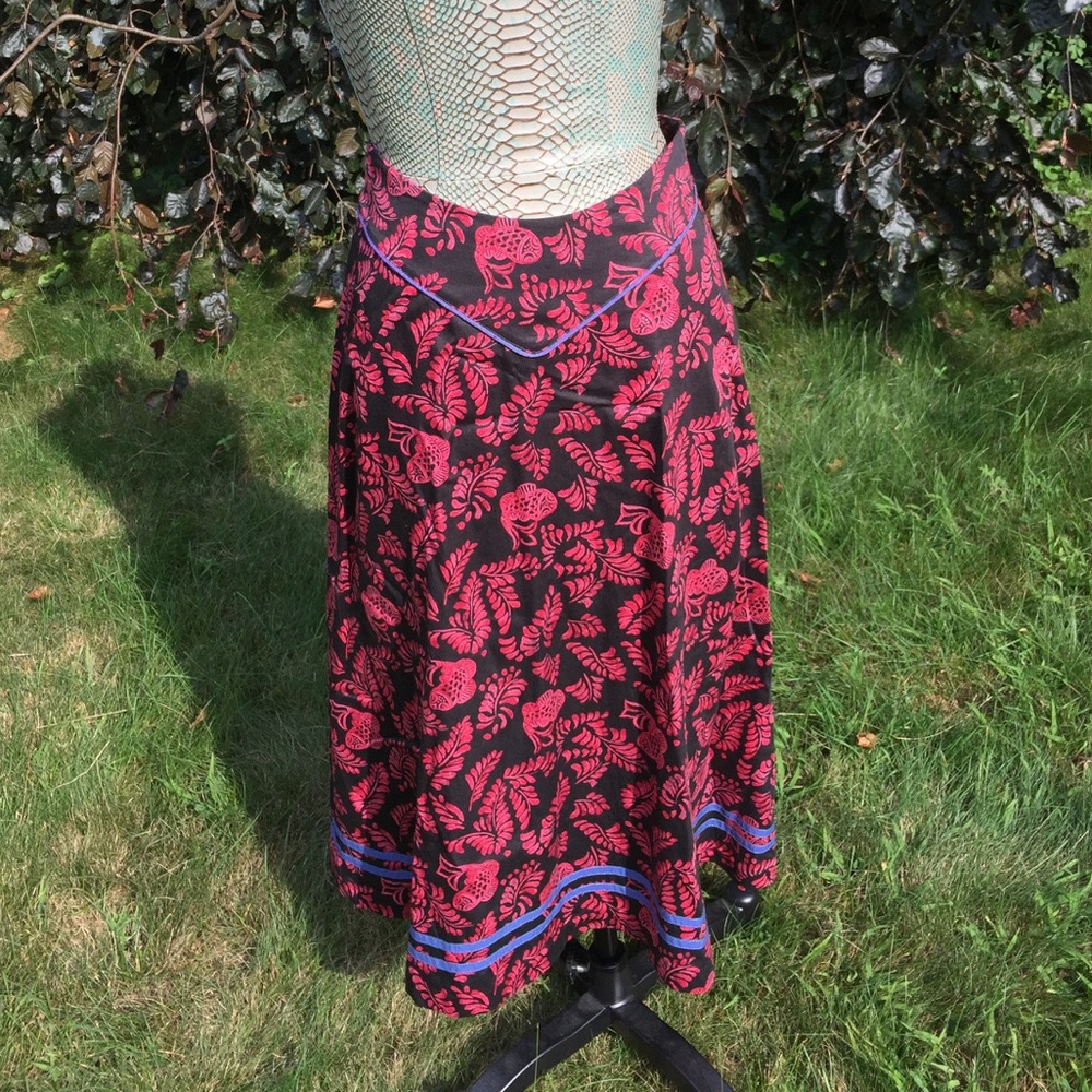 SALE Peruvian Connection Pink and Black Long Skirt