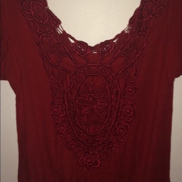 Forever 21 Red Lacey Shirt - Picture 3 of 5