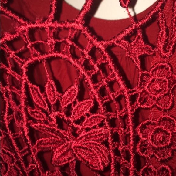 Forever 21 Red Lacey Shirt - Picture 2 of 5