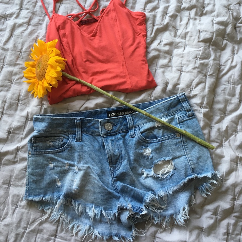 Distressed Jean Shorts