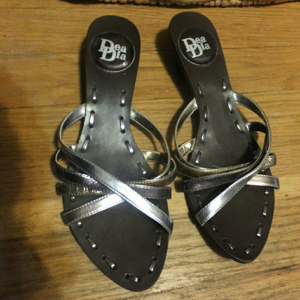 CROSS SOLD: Metallic Gladiator Sandals