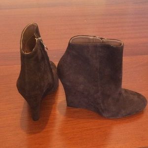 Sam Edelman Suede Wedge Booties New