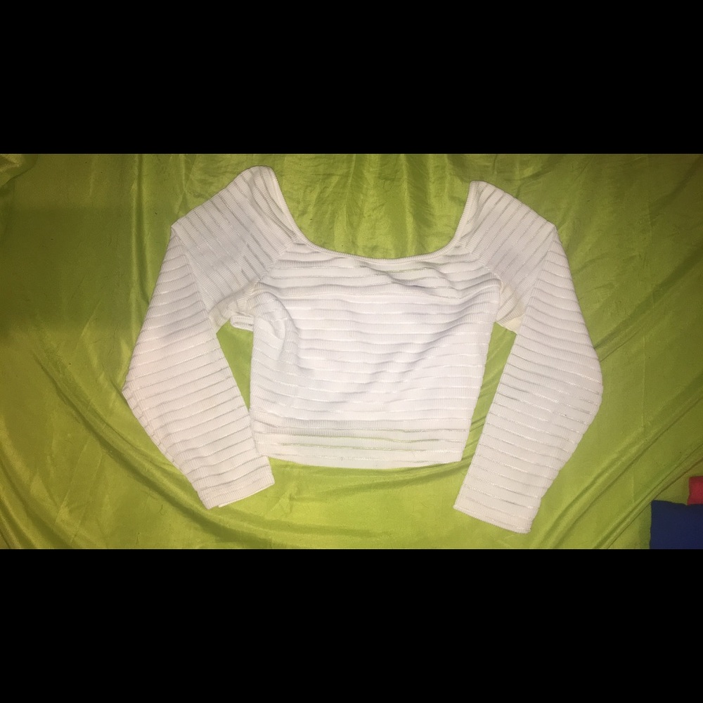 White cross over crop top