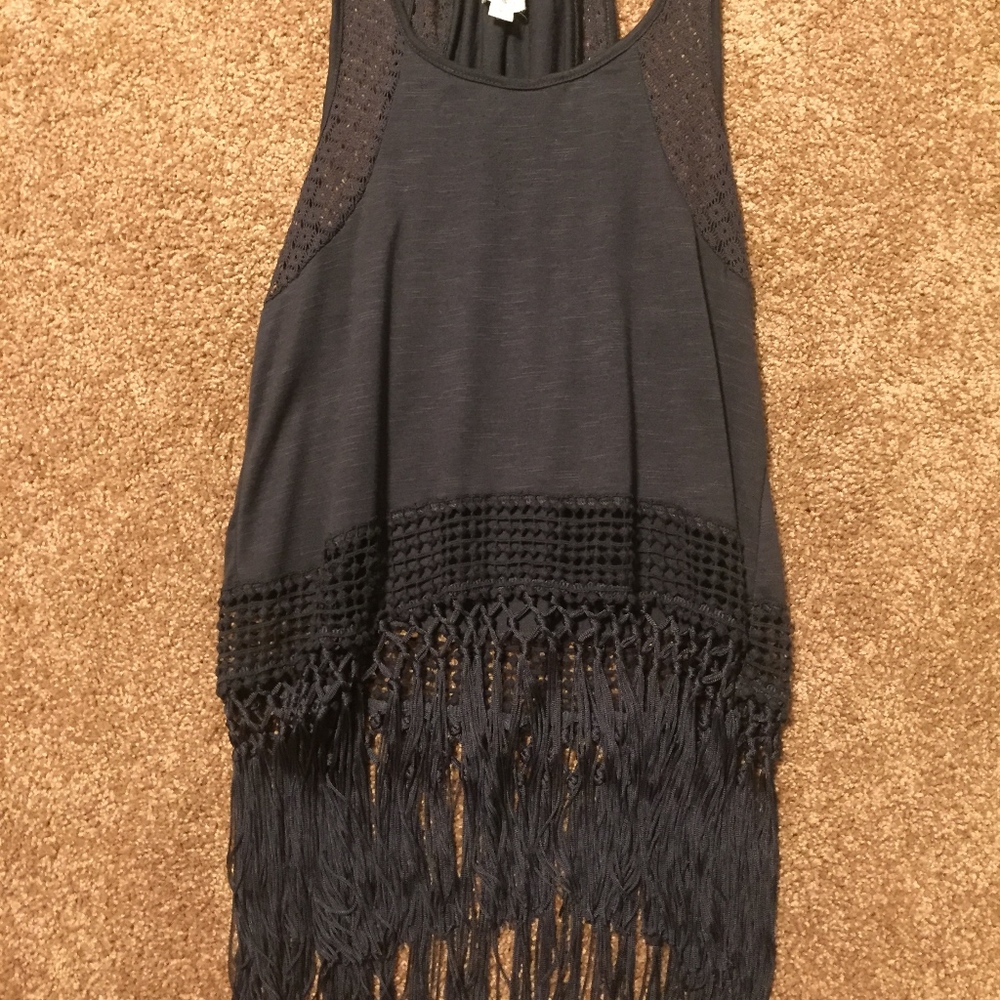 Grey Fringe Tank