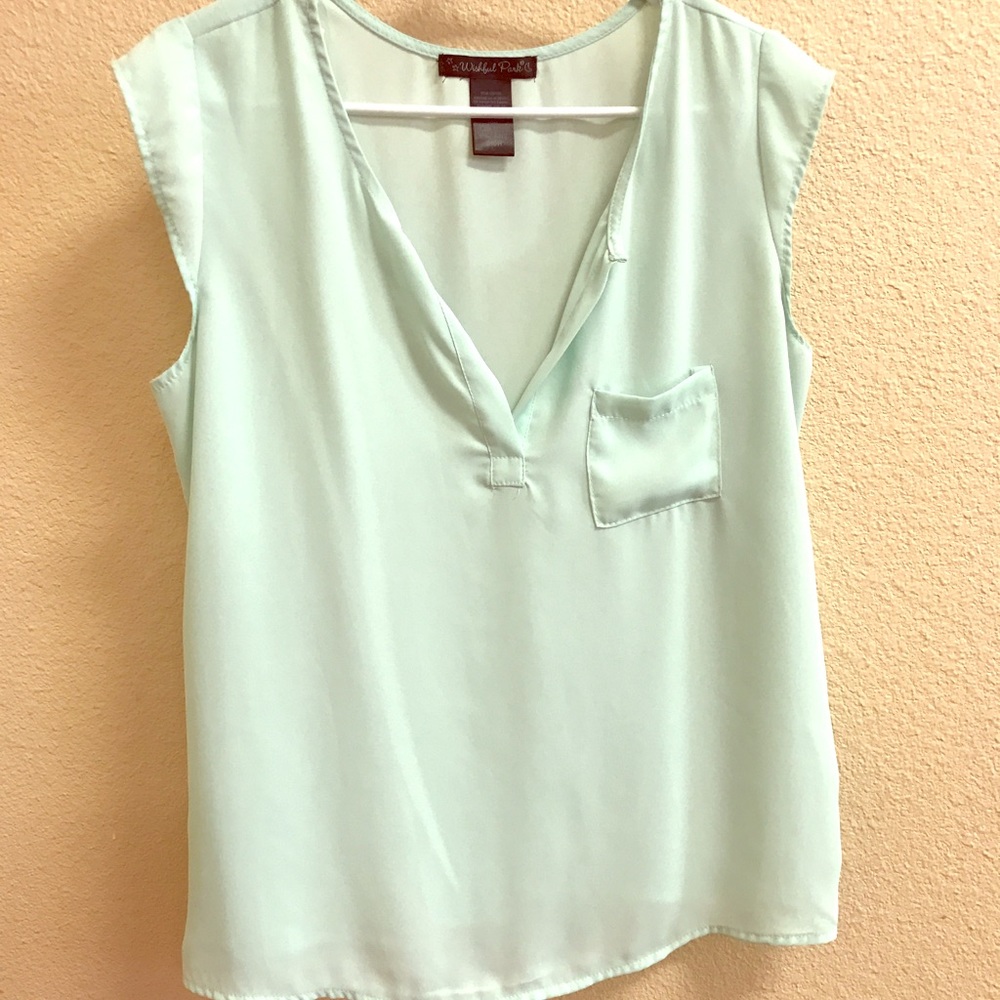 Light blue v-neck shirt! Great condition worn once