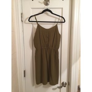 *MADEWELL* Olive green silk dress