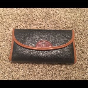 Black and camel faux leather wallet