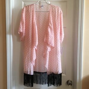 Lularoe Monroe Small Pink and White Polka Dot