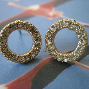 Kate Spade Pave Open Circle Stud Earrings Gold
