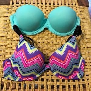 Lot of 2 PINK Victoria's Secret Bras Size 32A