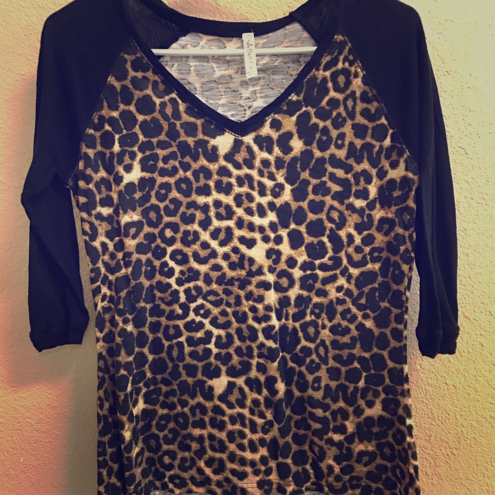 Cheetah top! Quarter sleeve!
