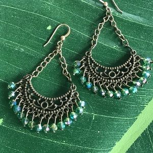 Lotus and Dragonfly Jewelry Design Earrings