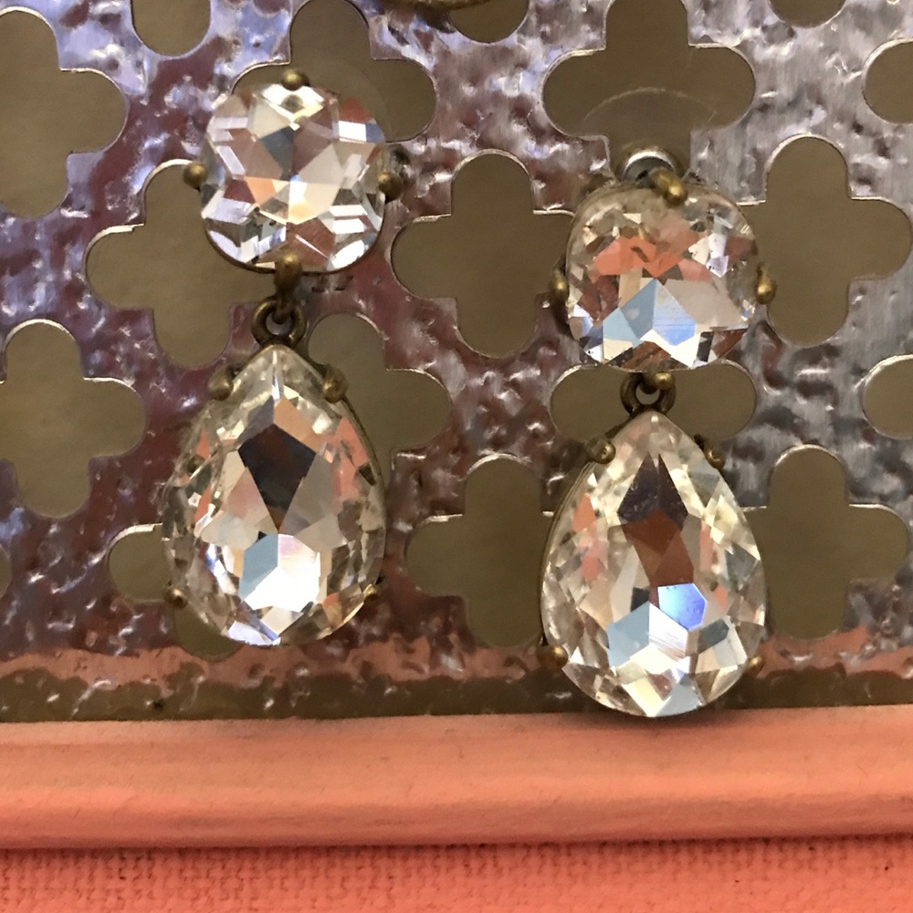 Crystal earrings with gold backing