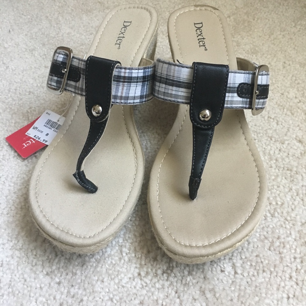 Black and White Plaid Wedges