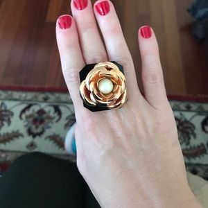 Kate spade flower pearl ring sz 6