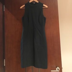 Super sleek slightly mock neck shift dress