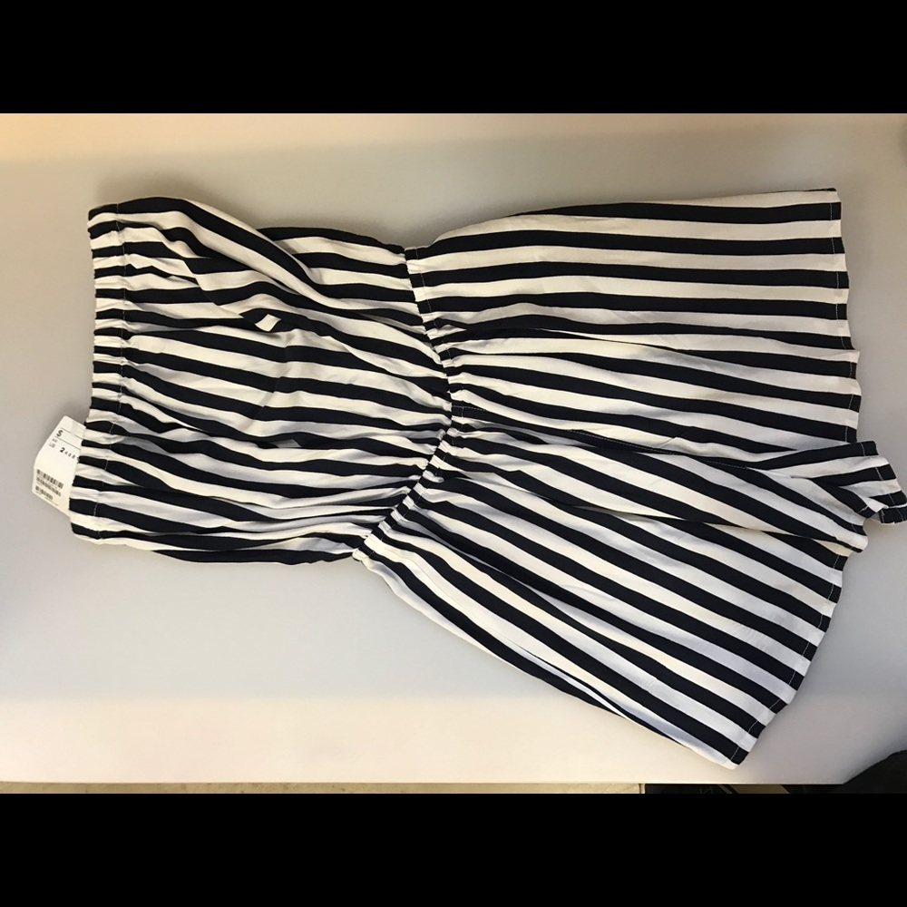 Navy and white striped romper! NWT