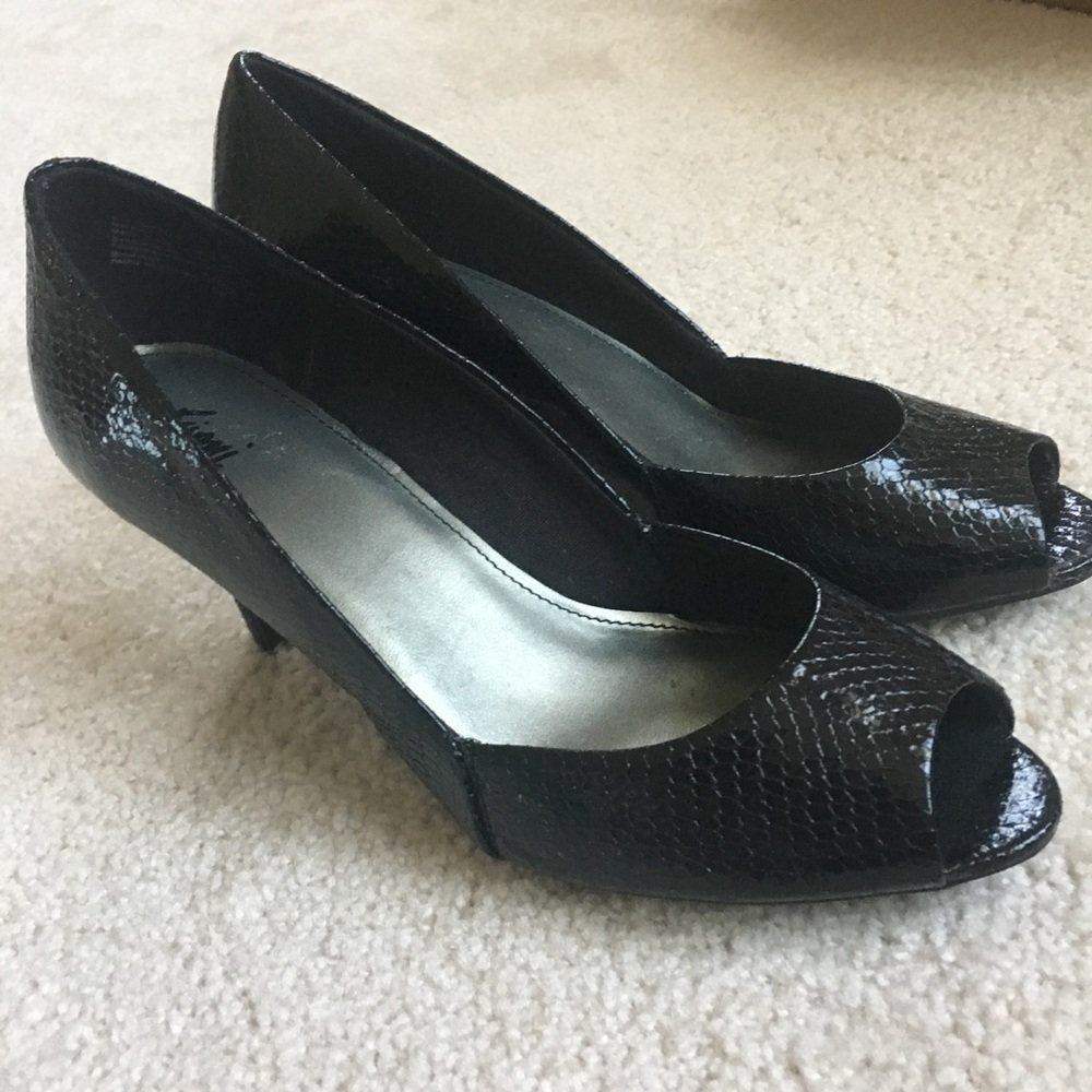 Black Peep Toe Heels